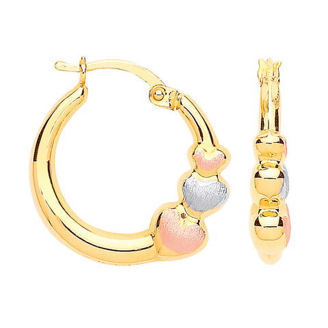 gold heart hoop earrings