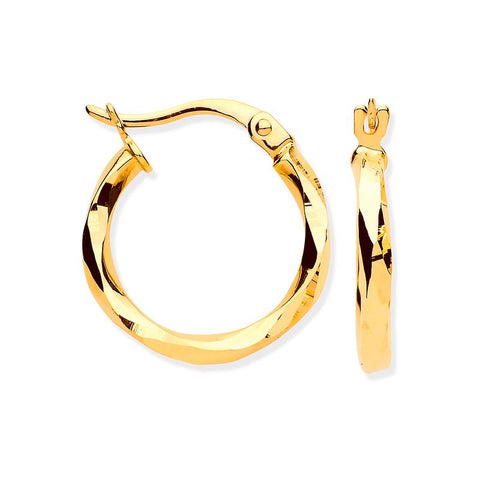 9ct gold chunky hoop earrings