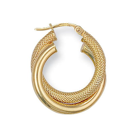 textured gold hoop earrings