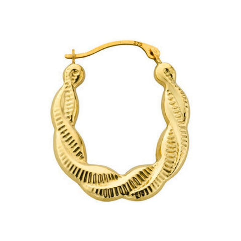 gold twist hoop earrings