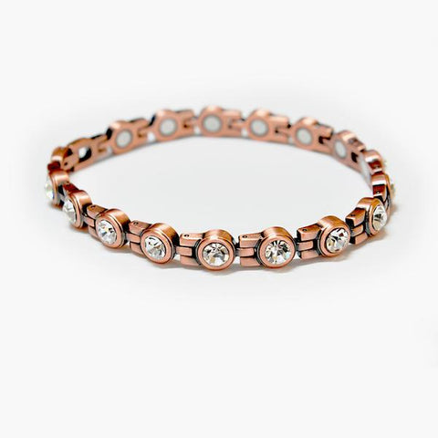 copper bracelet with diamantes