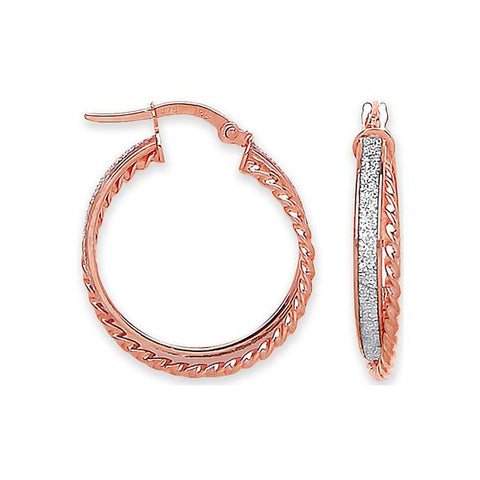 rose gold diamante hoop earrings