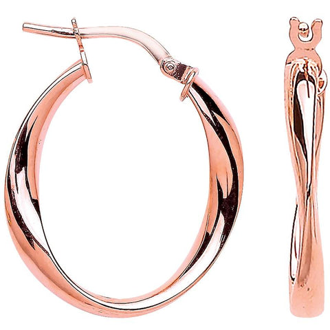 rose gold oval hoop earrings