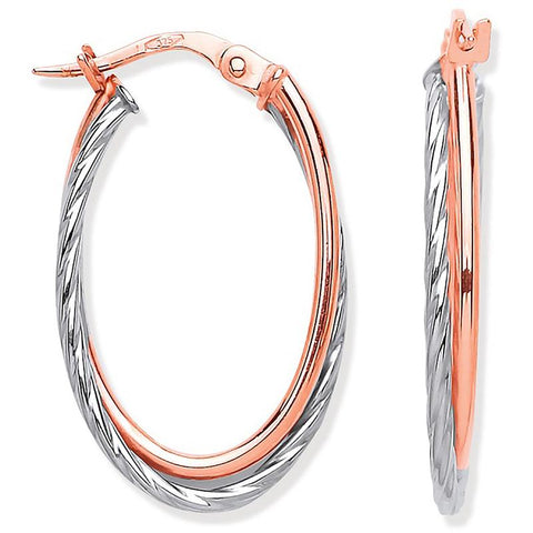 rose gold and white gold earrings