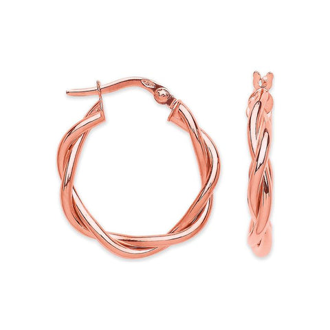 rose gold twist hoops