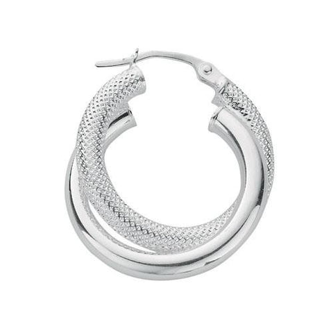 silver hoops medium
