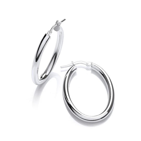 sterling silver oval hoop earrings