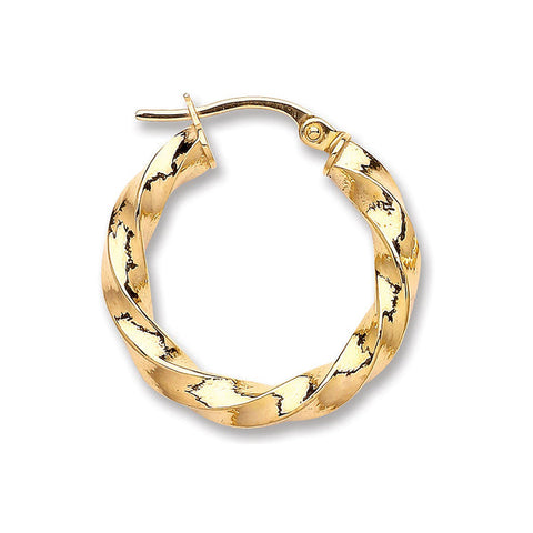 gold twisted hoop earrings