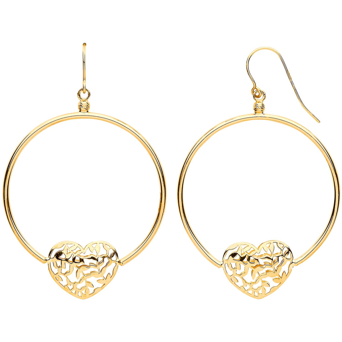 Imprint Drop Hook Earrings 45mm Yellow Gold