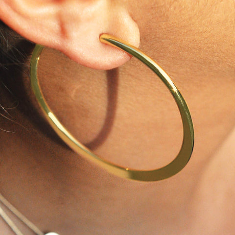 Large gold hoop earrings