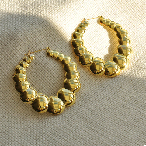 gold hoop drop earrings