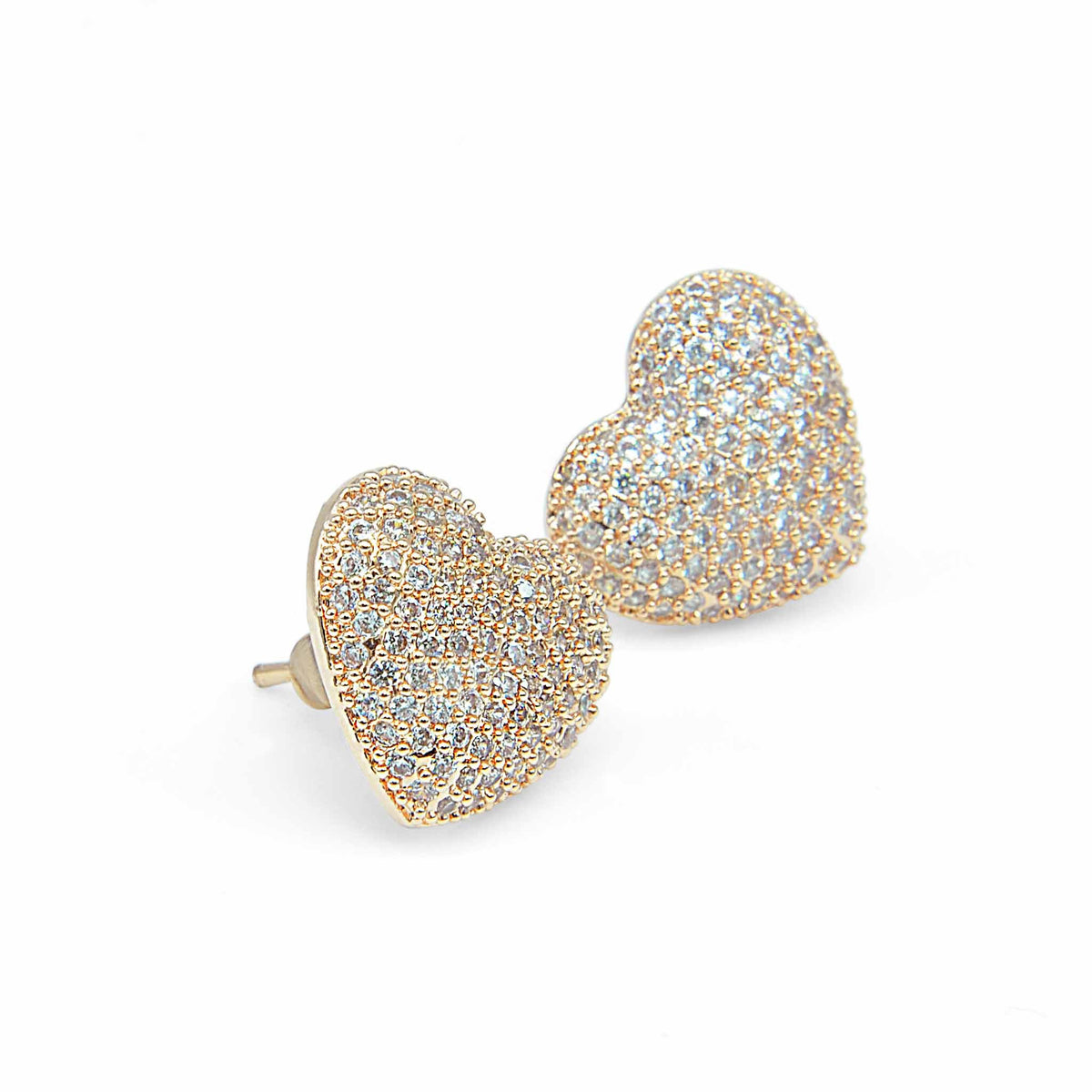 Rose Gold Pave Heart Crystal Studs Number 1 Choice For Rose Gold Jewellery Demi Co Demi Co Jewellery
