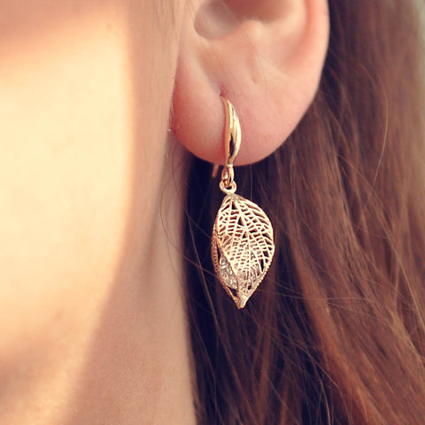 rose gold dangle earrings