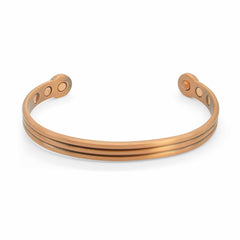 Men’s copper magnetic bracelet 2 groved