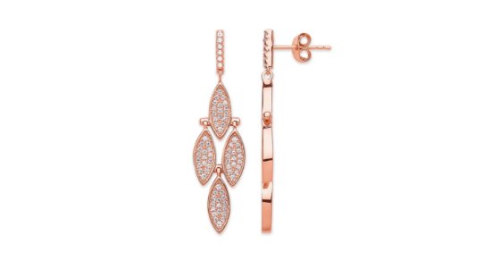 Rose gold drop earrings