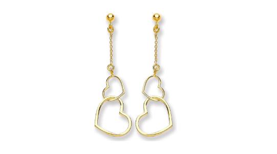 Heart drop earrings