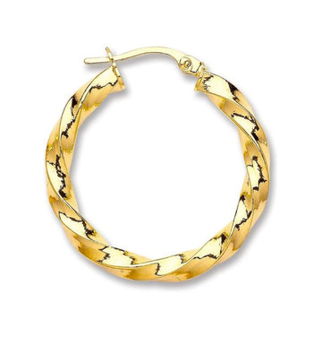 Oversize Gold Tone Twisted Hoops Earrings