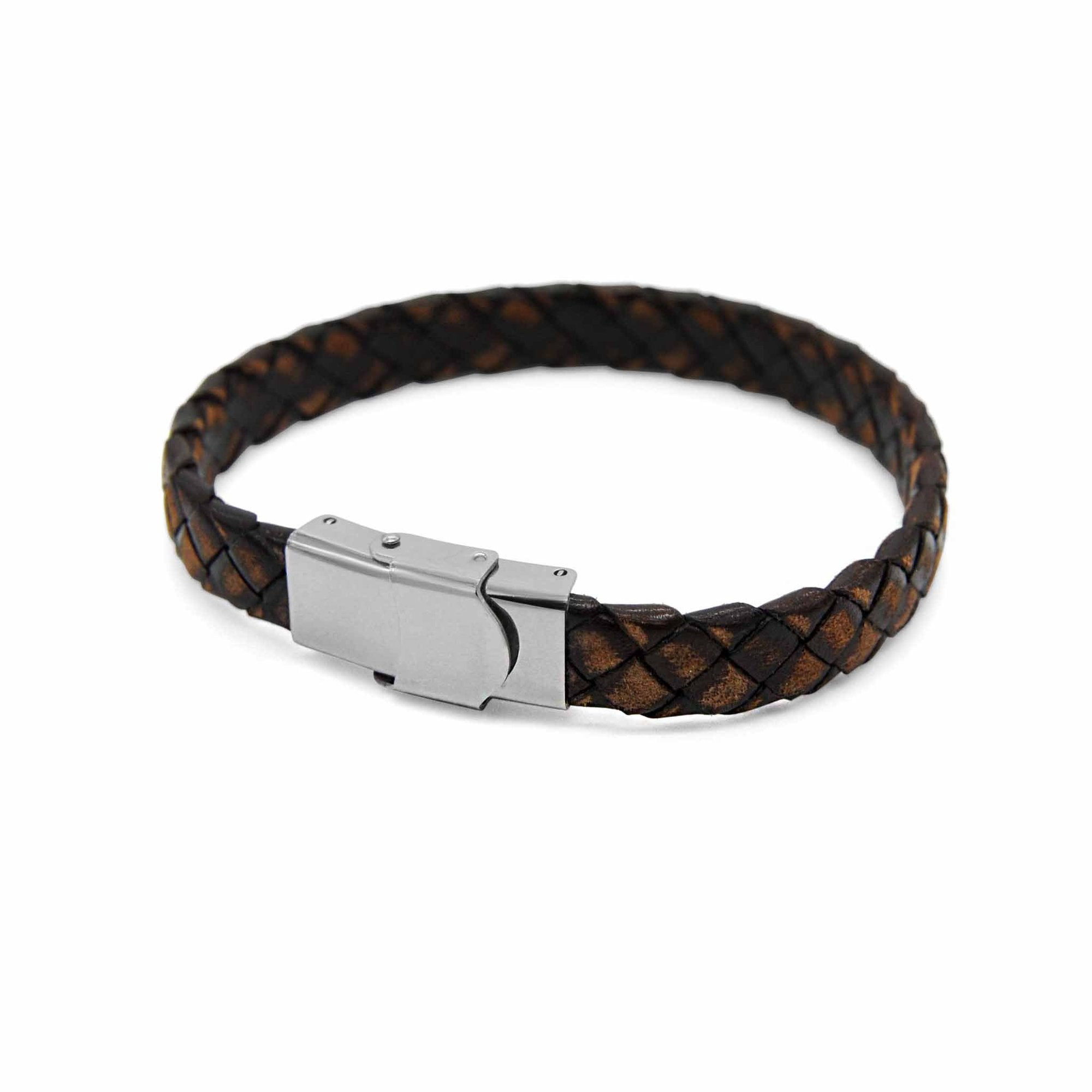 Antique Brown Braided Leather