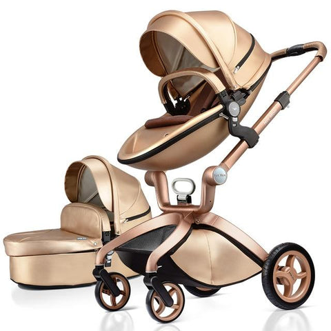 Hot Mom - Elegance F022 - 2 in 1 Baby Stroller - Gold