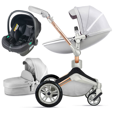 Hot Mom - Cruz F023 - 3 in 1 Baby Stroller - Grey