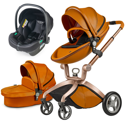 Hot Mom - Elegance F022 - 3 in 1 Baby Stroller - Brown