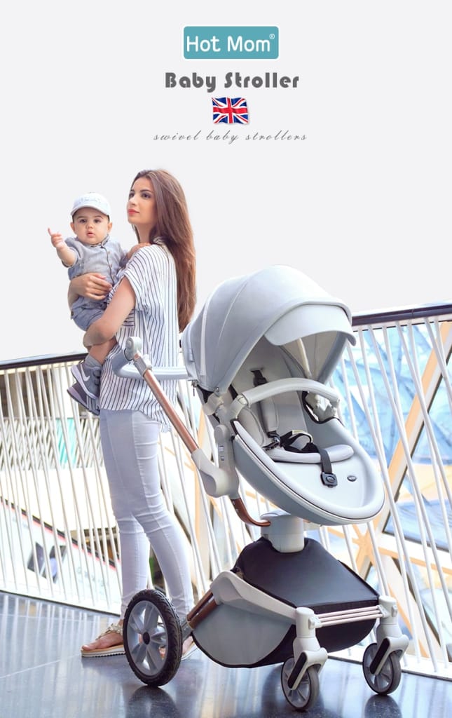 Hot Mom - Cruz F023 - 2 in 1 Baby Stroller - Dark Grey