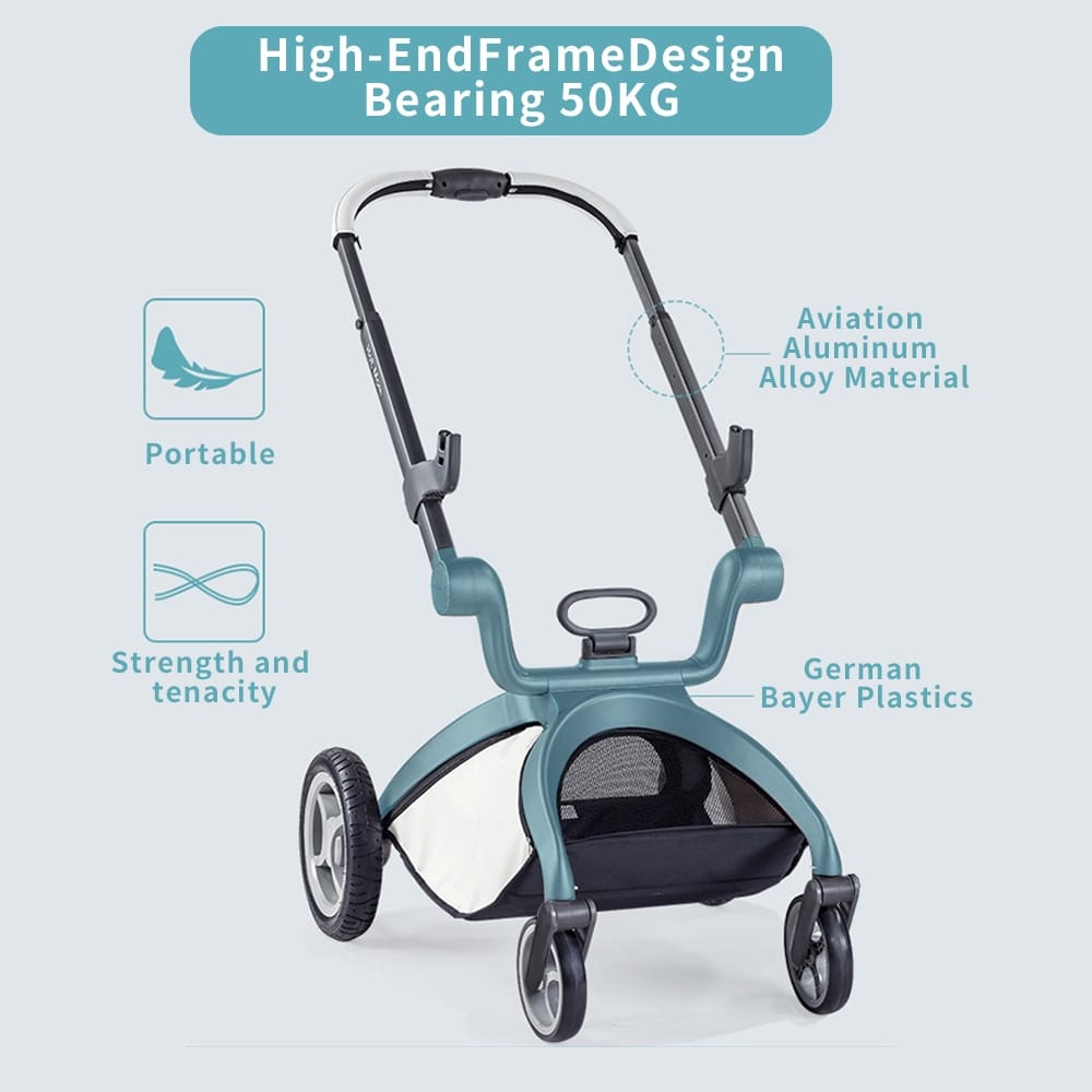 Hot Mom - Elegance F022 - 3 in 1 Baby Stroller - Grid with grey car seat