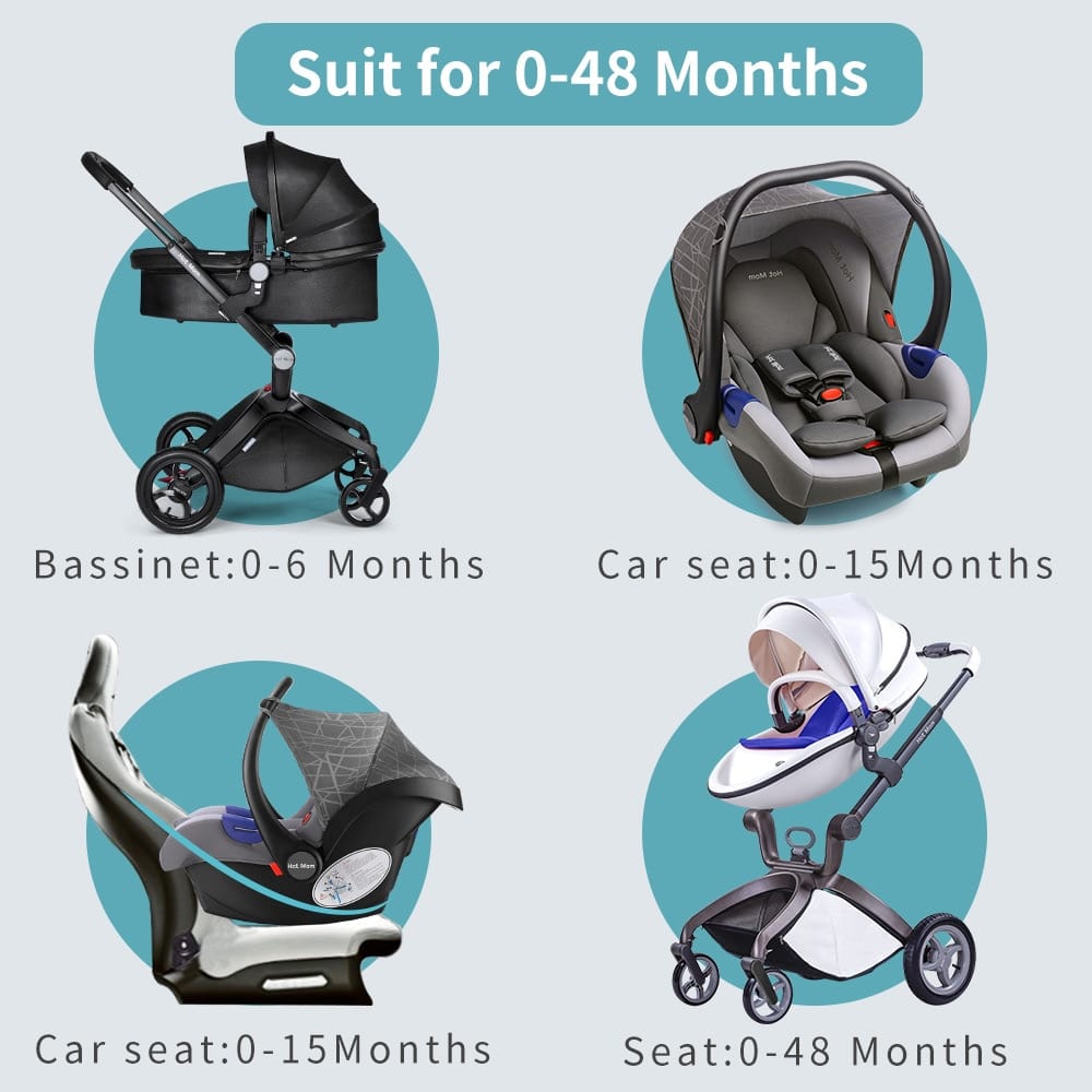 Hot Mom - Elegance F022 - 2 in 1 Baby Stroller - Brown