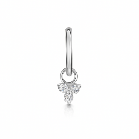 9k solid white gold tiny star flat back labret stud earring 6mm