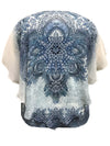 Blue Paisley Double-Layered Chiffon Poncho Top