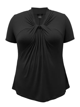 Black Drape Neck Top