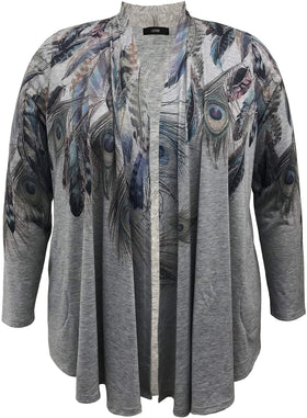 Feather Print Cardigan