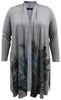 Feather Printed Knee Length Cardigan
