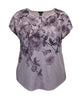 Women's Floral Crew Neck Dolman Short Sleeve Print Top