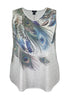 Women's Feather V-Neck Printed Tank Top