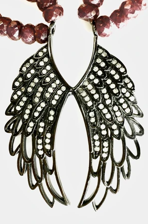 angel wings pave pendant