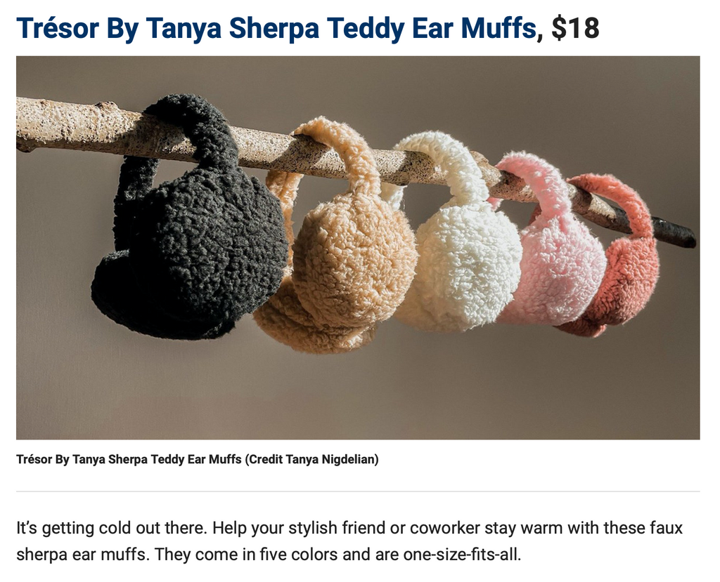 Sherpa Teddy Ear Muffs - Trésor by Tanya 