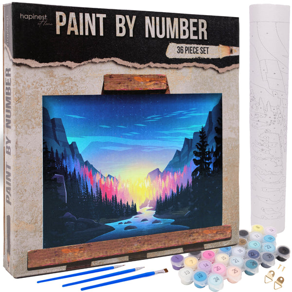 HAPPINNO Paint by Numbers for Adults & Kids Beginner,DIY Gift Canvas  Painting Kits,Fun DIY Adult Arts and Crafts Projects for Home Wall  Decor,16x 20