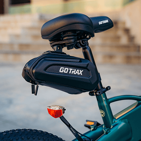 A closeup of the GOTRAX F1 V2 folding electric bike's more comfortable seat.
