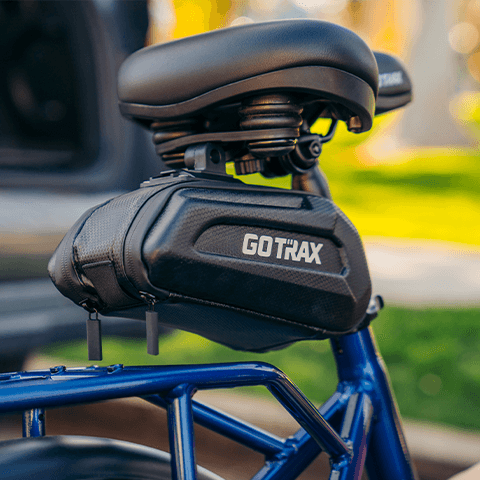 A closeup of the GOTRAX F2 V2 folding electric bike's more comfortable seat.