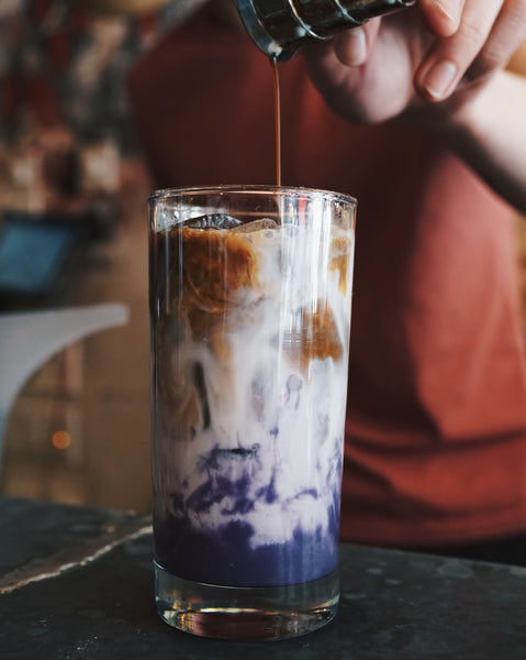 ube iced latte vietnamese coffee