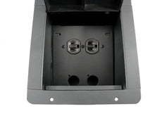Load image into Gallery viewer, PROCRAFT FPMU-1DUP2X-BK Recessed Stage Pocket / Floor Box 1 AC + 2 &quot;D&quot; punches