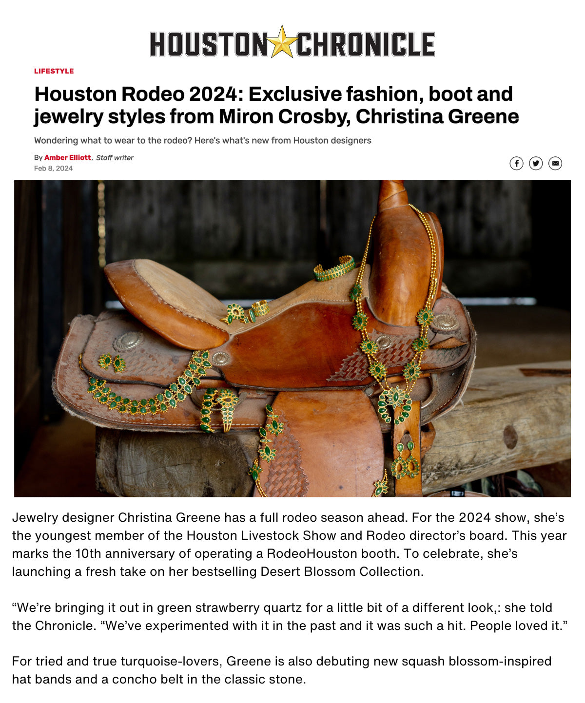 A preview of the Rodeo Fashion Article from the Houston Chronicle