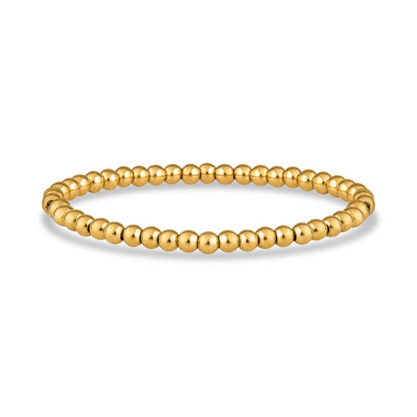 Custom Initial Letter Gold Beaded Bracelet– Christina Greene LLC