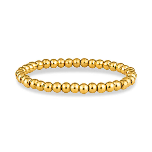 Gold Bead Diamond Ball Charm Stretch Bracelet – Pageo Fine Jewelers