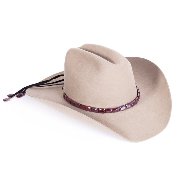 Aubrey Hat Band | Gold and Pearl Hat Bands | Adjustble Hat Band Brown