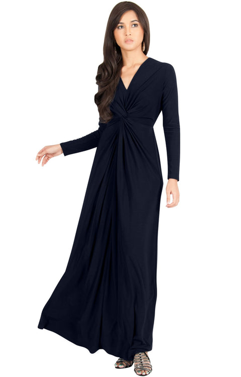 AUDREY - Flowy Long Sleeve Maxi Dress Gown Casual Modest Bridal – GCGme