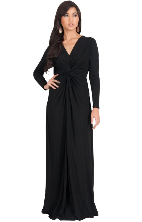 AUDREY - Flowy Long Sleeve Maxi Dress Gown Casual Modest Bridal – GCGme