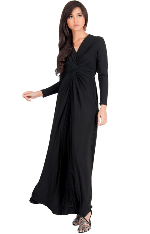 AUDREY - Flowy Long Sleeve Maxi Dress Gown Casual Modest Bridal – GCGme