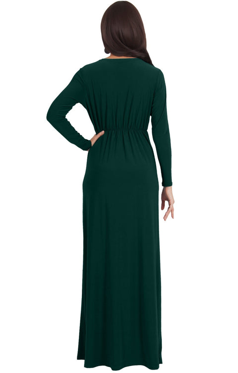 AUDREY - Flowy Long Sleeve Maxi Dress Gown Casual Modest Bridal – GCGme